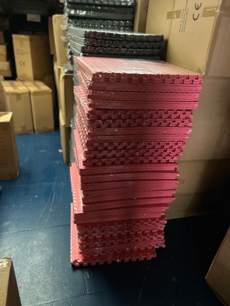 Black and Red interlocking foam mats 