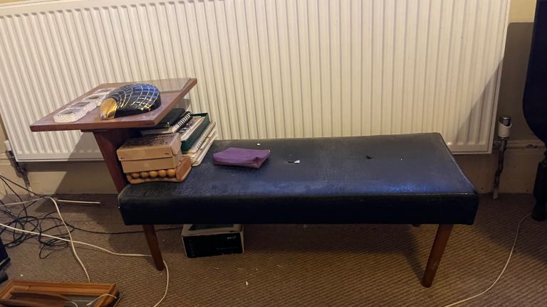 Mid century telephone seat or window bench seat 