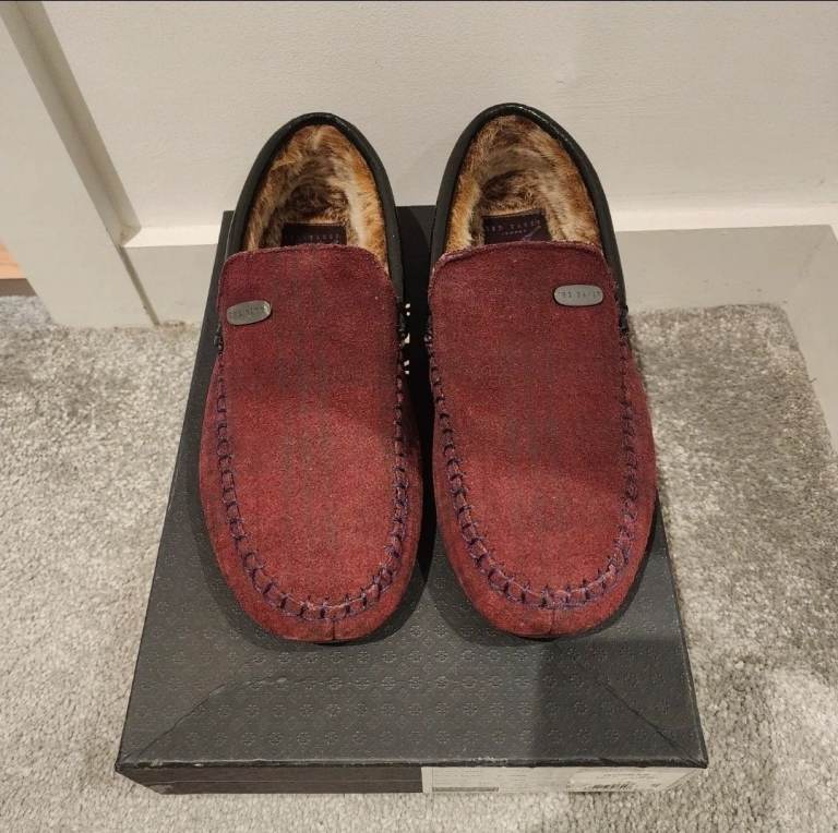 New ted baker warm fur moccasin loafers leather men women shoes with box