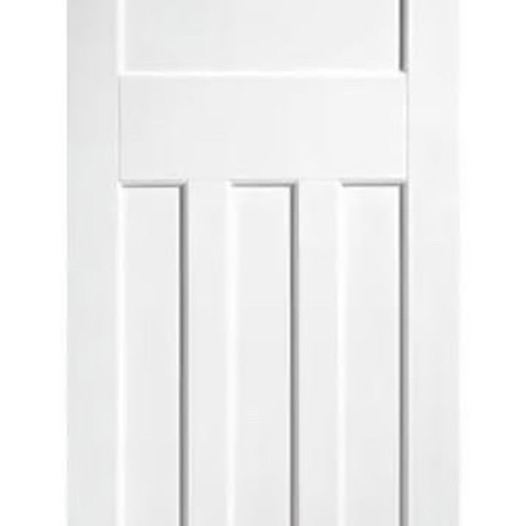 1930s Edwardian Primed 4 Panel White Internal Fire Doors x4