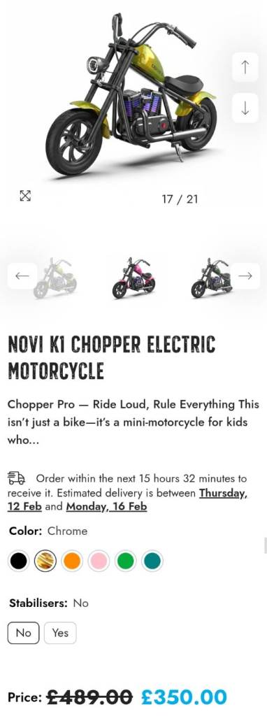 Mini Chopper Electric Bike