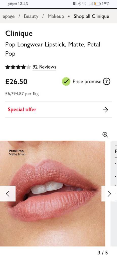 Clinique Pop new in box Longwear Lipstick - Petal Pop, Matte