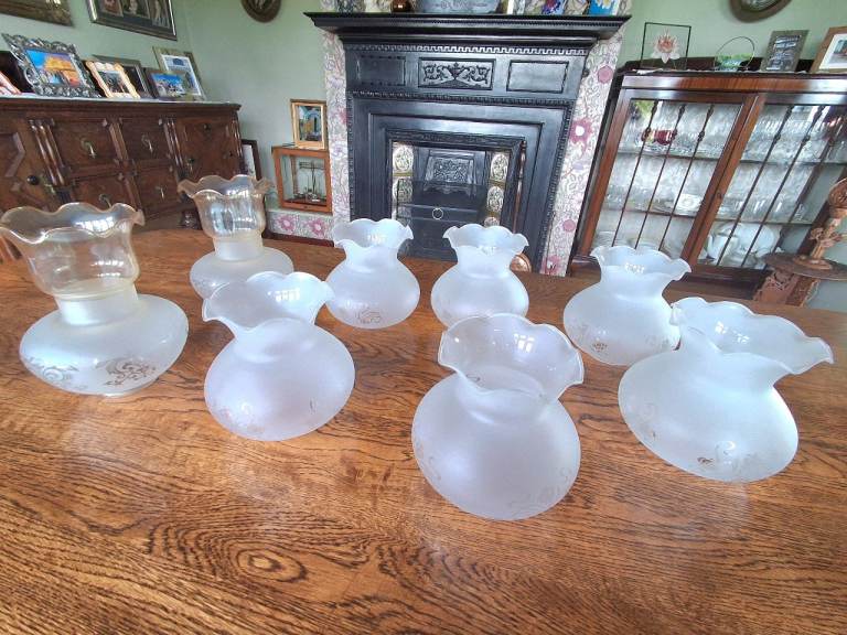 Vintage glass lamp shades 