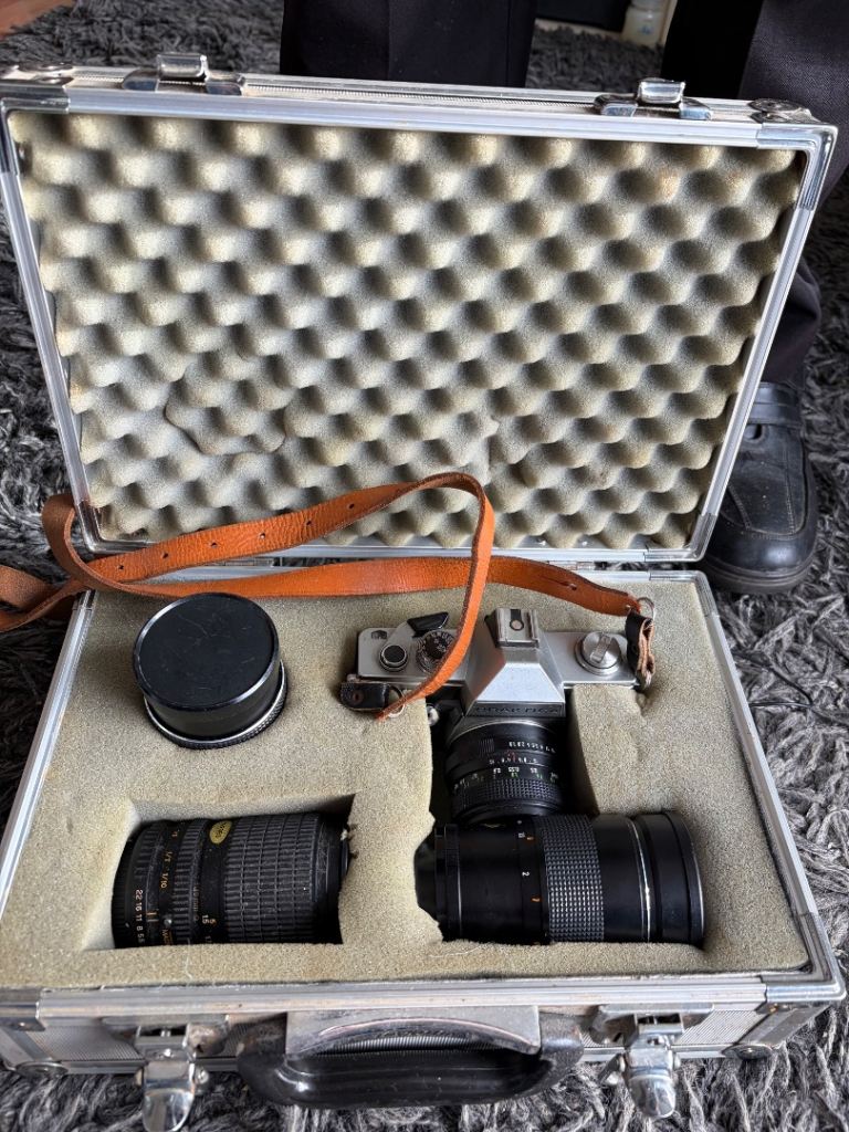 praktica mtl3 camera with lenses 