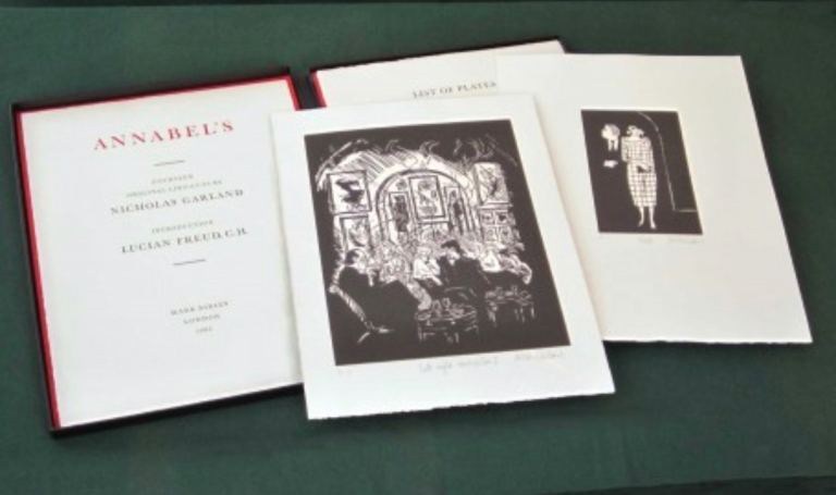 Nicholas Garland ‘Annabel’s’ 1985 Set of 14 Linocuts