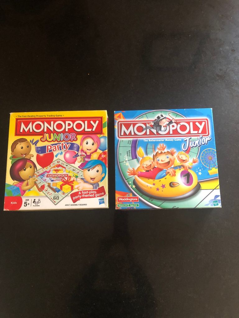 Monopoly Junior x 2 - Party and Rollercoaster board games 