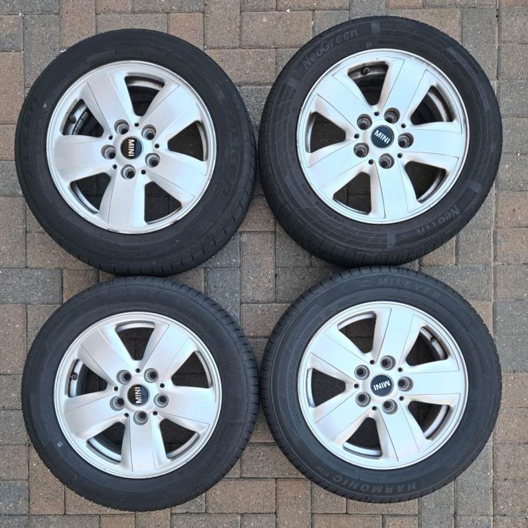 Mini One/Cooper 15 inch Heli Spoke Wheels Style 492 6855101 F55 F56 F57 5x112 5.5J ET46 Legal Tyres
