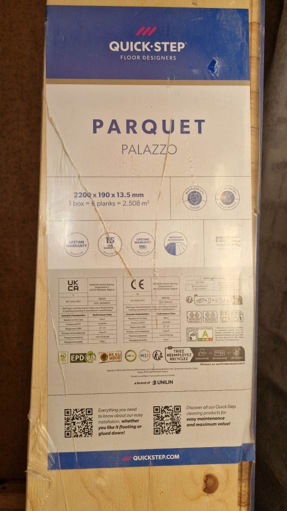 2 boxes (5 sqm) of Palazzo by QuickStep engineered wood flooring - Cinnamon oak extra matt [NEW]