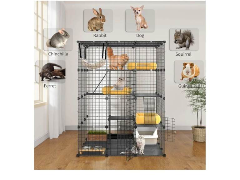 YITAHOME 4 Tier Cat Cage Large Cat Enclosures with Hammock Detachable 