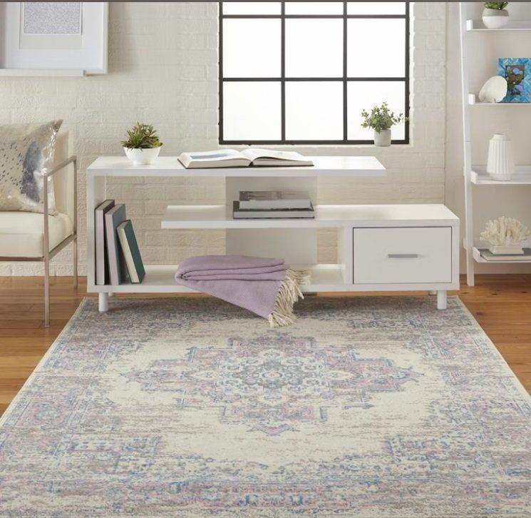 Nourison Home Area Rugs Nourison Grafix 3'9" x 5'9" Ivory Pink Vintage Indoor Rug