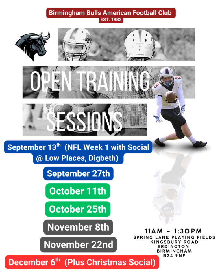 Birmingham Bulls Open Training Sessions for 2027. Whether total novice or seasoned veteran!