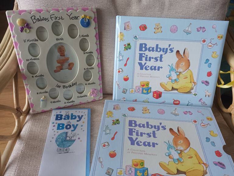 Baby's first year album and frame