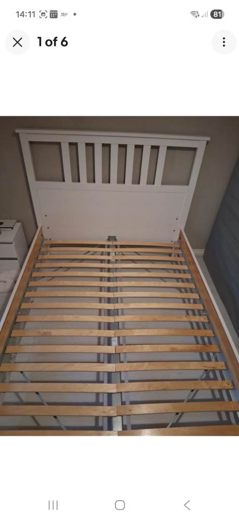 IKEA Hemnes Double Bed Frame lumroy Slats - Good Condition