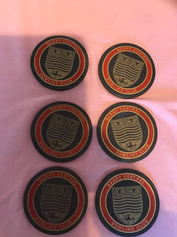 Barry Central Bowling Club Coasters x 6