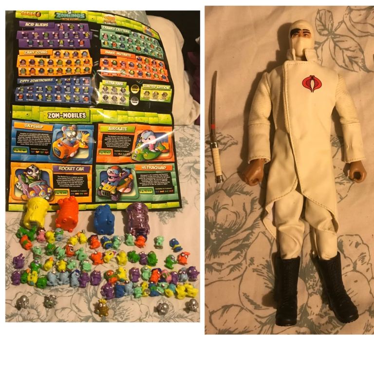 Zomblings Toy figure set Collection Job Lot & GI JOE NINJA ACTION FIGURE WITH SWORDS & MOVING ARM!