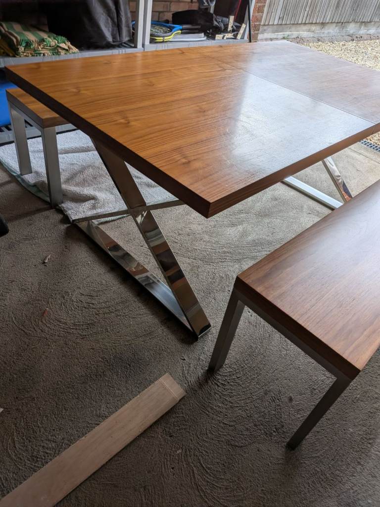 6-8 Seater Extending Dining Table with 2 Benches - ONO