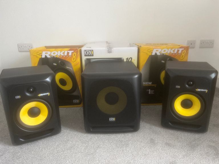 KRK Rokit 8s Gen 3 + 10S powered subwoofer 