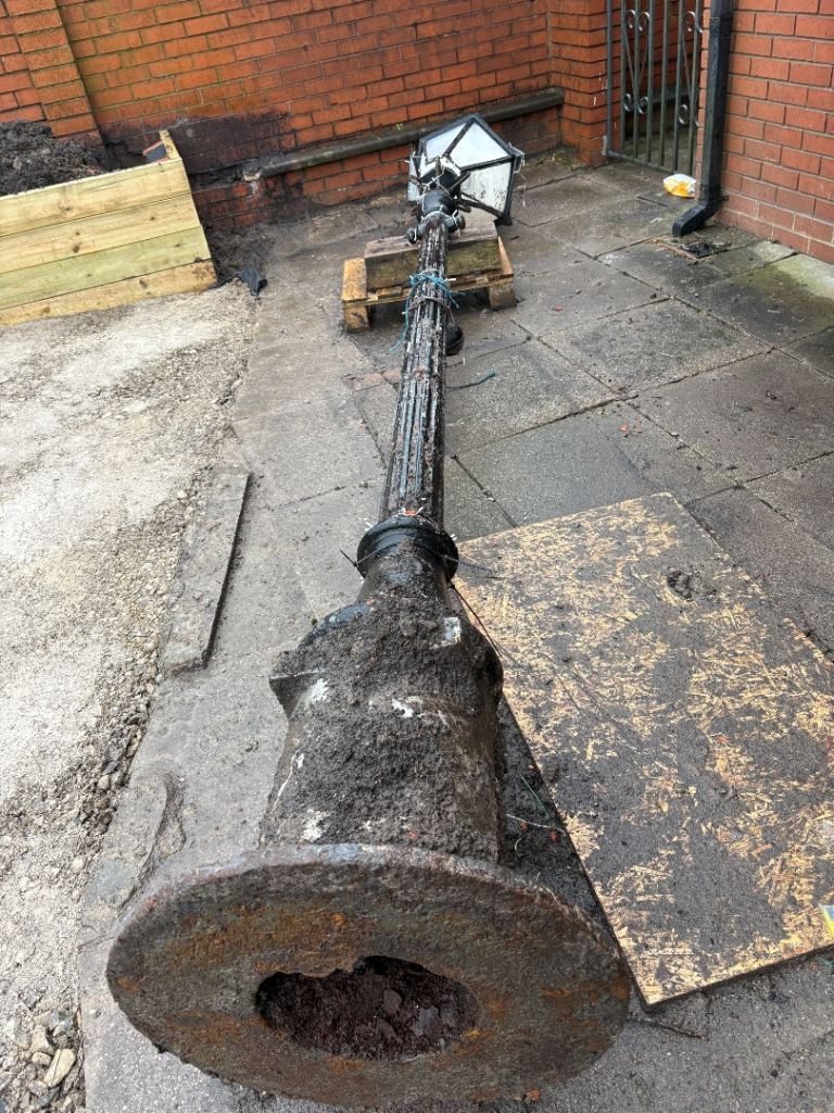 Victorian cast iron gas lamp. 