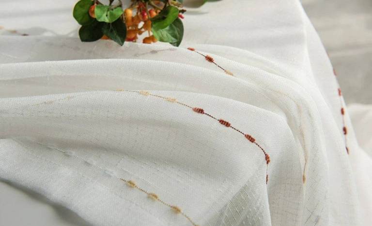 Pair 2 Panels Sheer Rod Pocket Voile Curtains Size of One Panel: W: 55"(140cm) x Drop 81"(206cm)