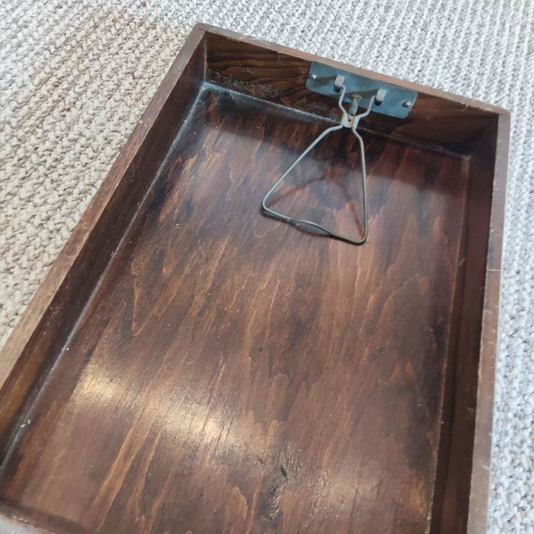 Wooden Desk Organiser Paperwork Tray Dark Brown