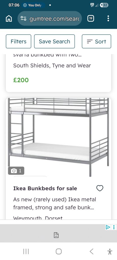 Ikea metal bunkbed 