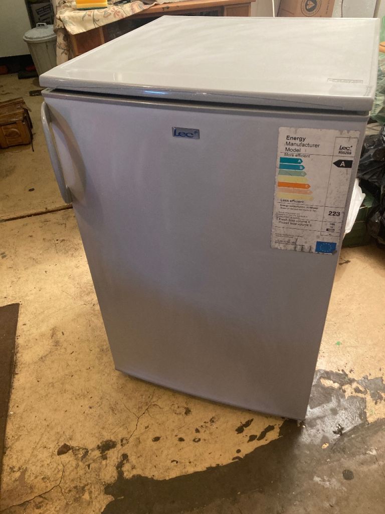 LEC grey Undercounter fridge with ice box 