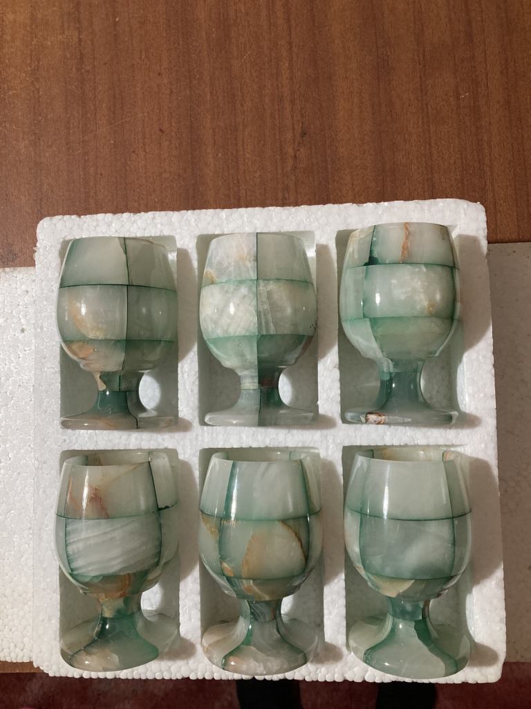 Wine glass set made marble 