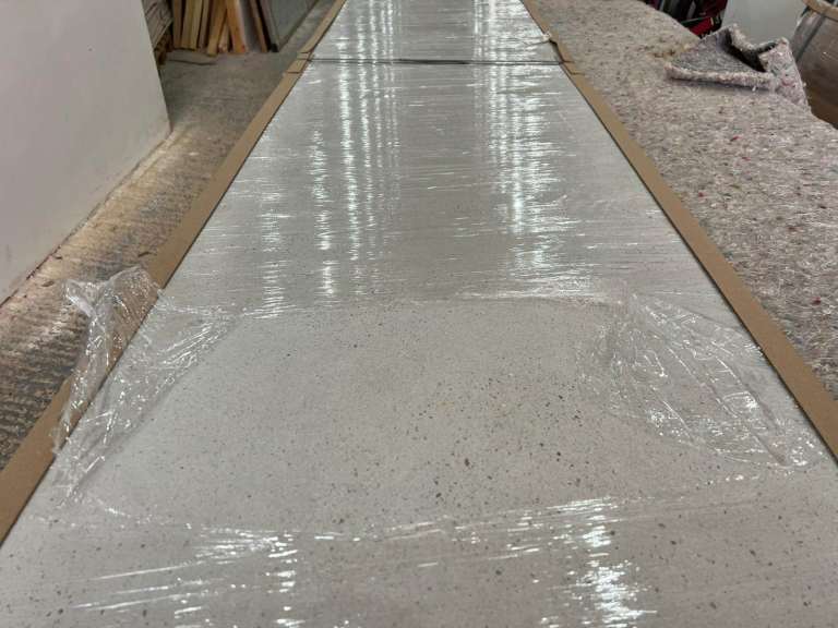 Wren Luxury Laminate kitchen Worktop in Terrazzo White Matt - priced to clear