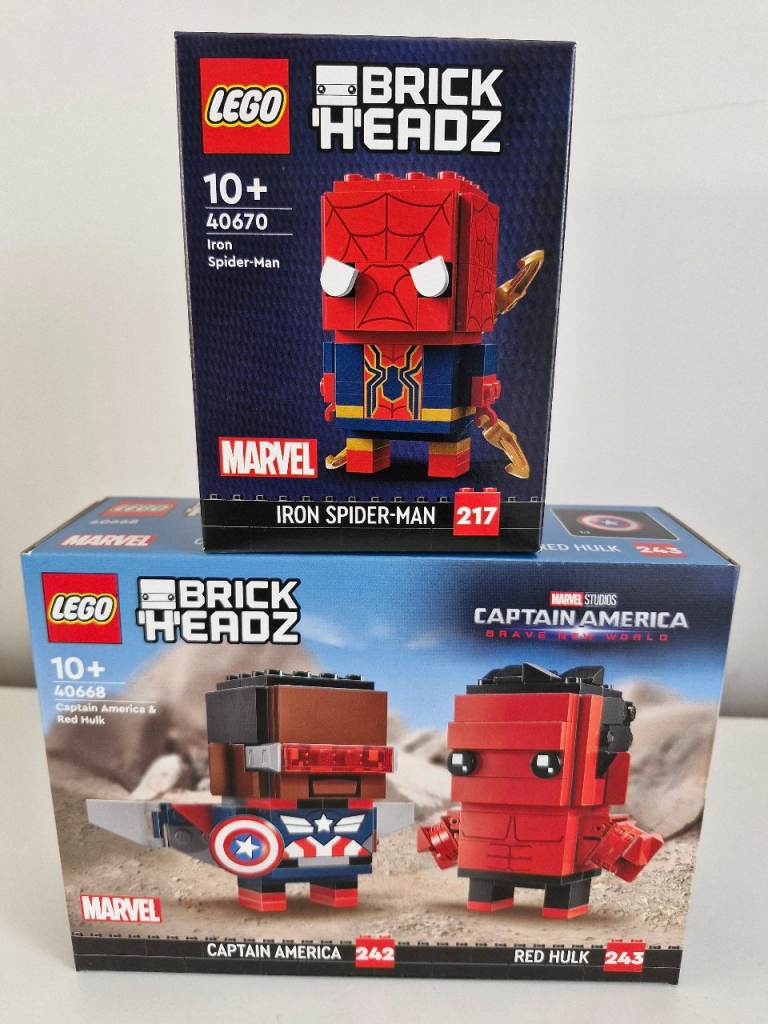 image for Lego Brickheadz Spiderman Hulk Captain America New