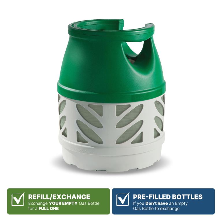 Flogas/BP Gaslight (FULL) 5kg Patio Gas Bottle for use with BBQ/Patio Heater/Pizza Oven etc