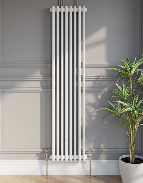 Vertical Colosseum Double Bar Column Radiator White - 1600 x 380mm **BRAND NEW/UNOPENED**