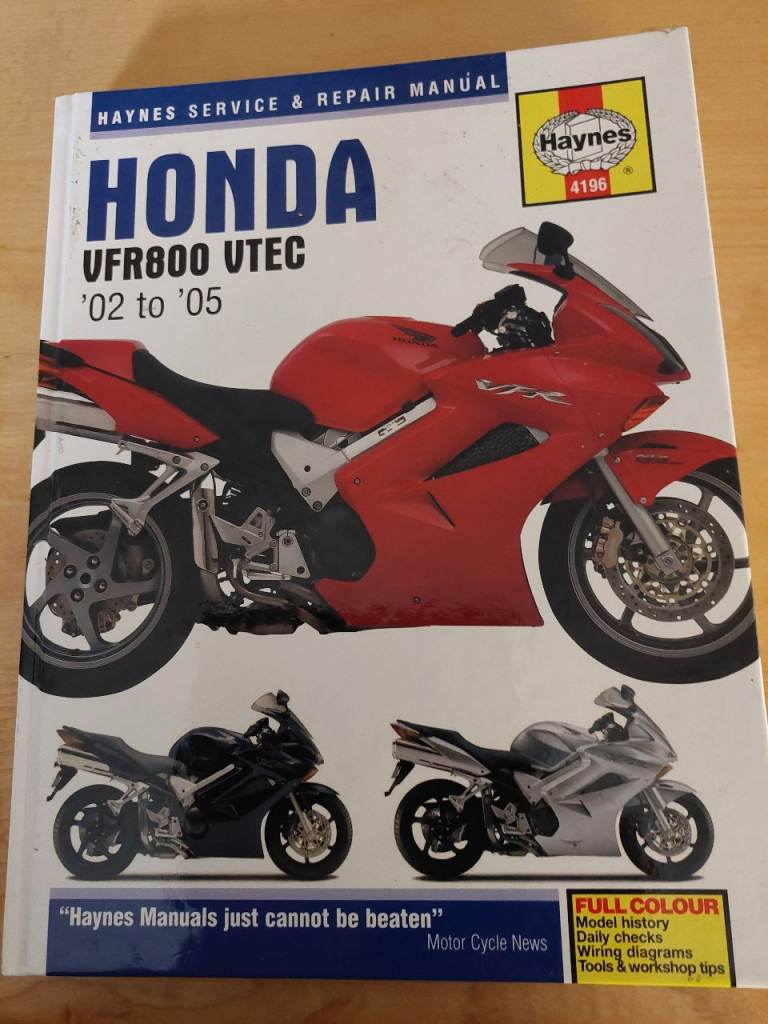 Haynes Manual for Honda VFR800 VTEC 2002 to 05