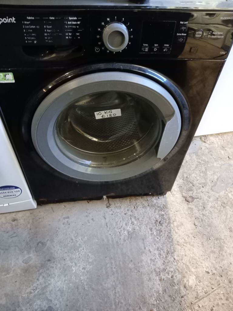 Hotpoint black 10kg washing machine 1400 spin £130 spin big drum £130
