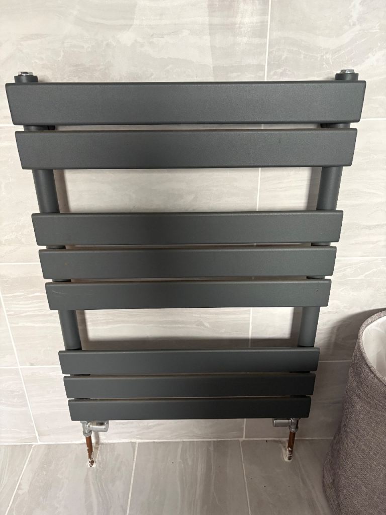 Milan Bathroom Heated Towel Rail Anthracite Finish From Victoria Plumbing 