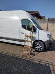 Vintage UK made Fixed Step Safety Ladder 1 meter high platform with safety rails Van Valeting