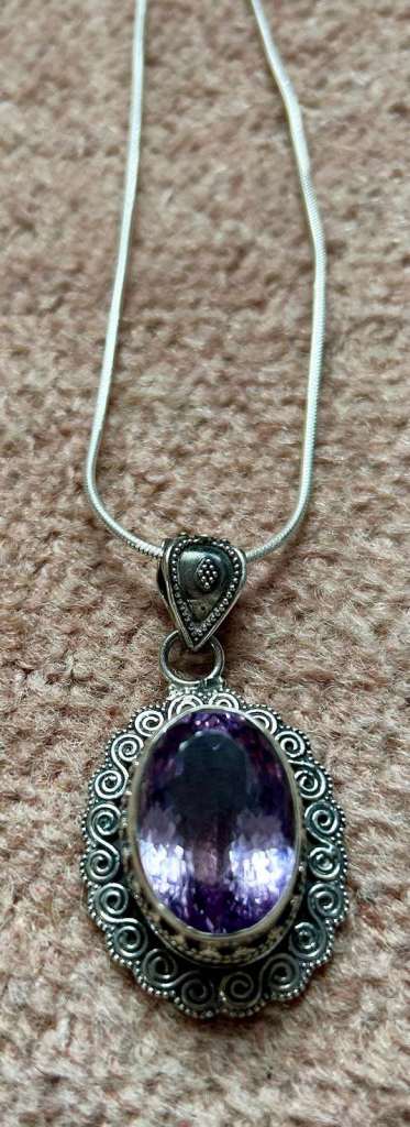 Amethyst & Silver Necklace
