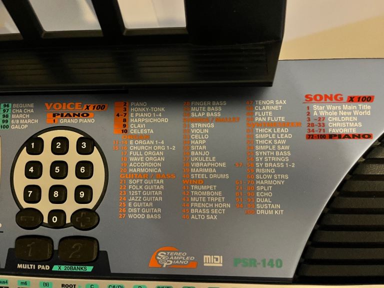 Yamaha PSR-140 Portatone Keyboard with Power Supply