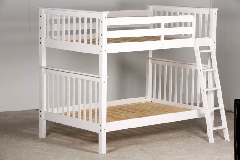 4FT Small Double White Pine Bunk Bed