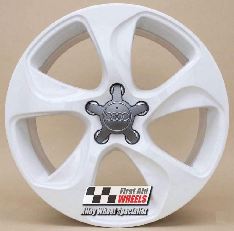 R601W Swap AUDI A3 S3 8V 4X 18'' GENUINE 5 SPOKE GLOSS WHITE ALLOY WHEELS