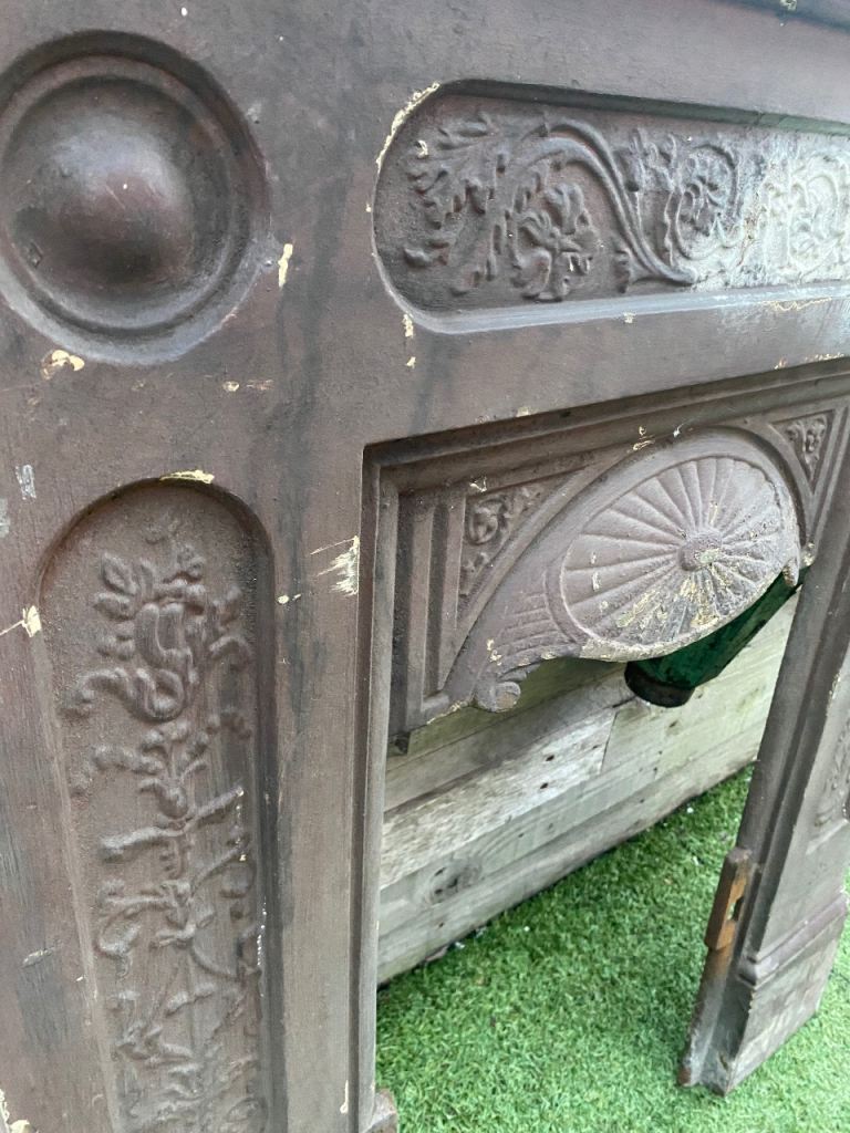 Victorian cast iron fireplace front 