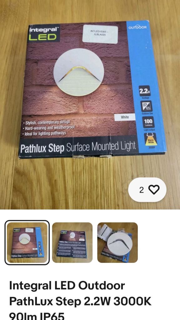 Integral LED Outdoor PathLux Step 2.2W 3000K 90lm IP65