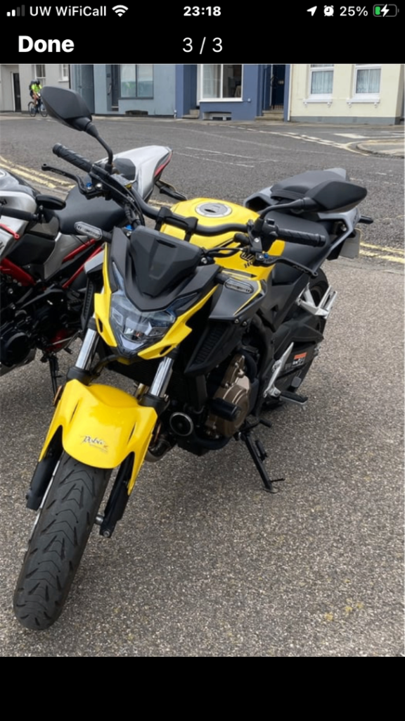 Honda cb500f  2021 pearlescent yellow, CB500fa-m