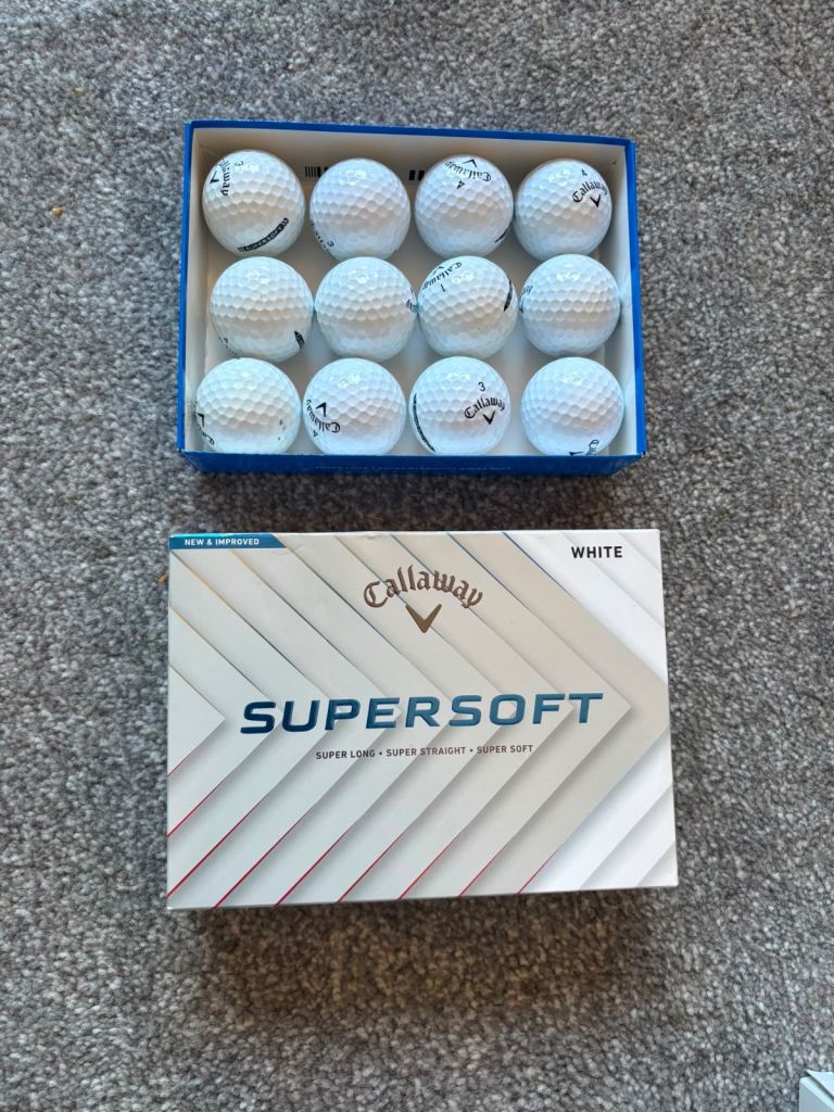 12x Callaway supersoft Grade A* white golf balls.