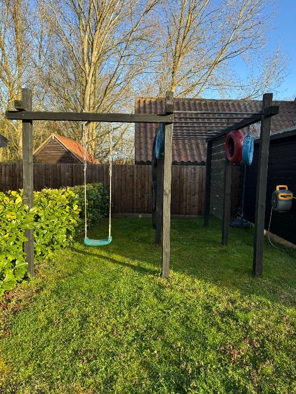 Wooden climbing frame 