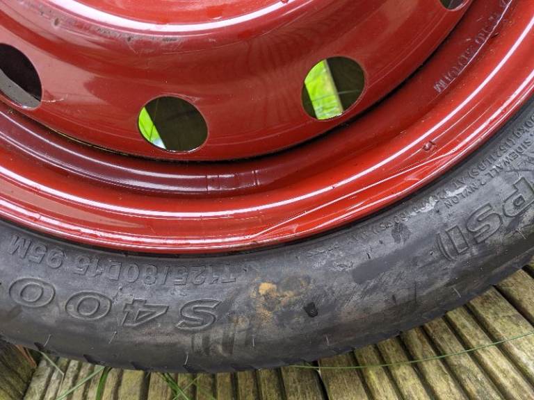 Spare wheel good tread 