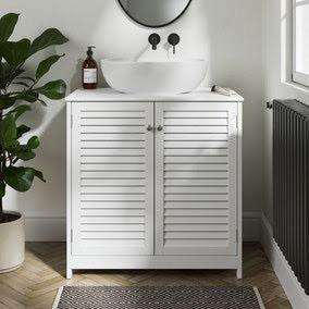 Dunelm White Nautical Vanity Unit, New, Made up but too big for space