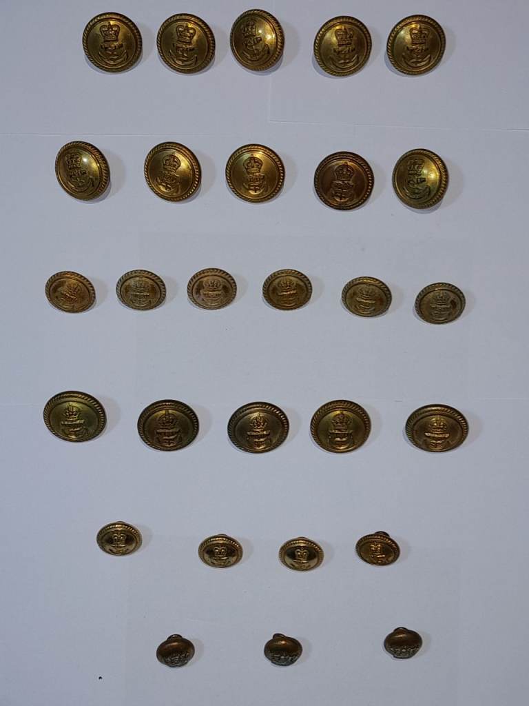 28 Royal Navy Brass Buttons