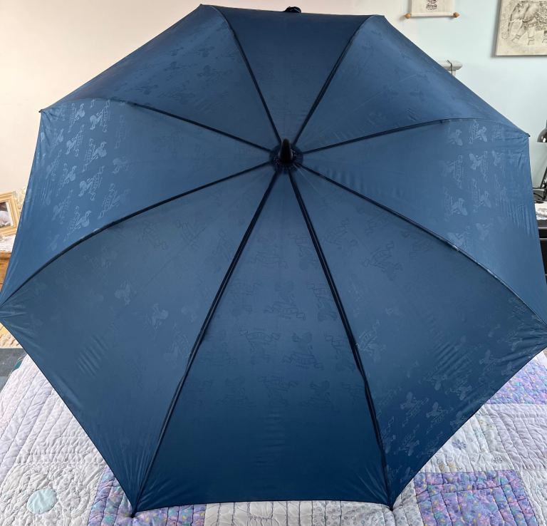 The Ritz Hotel London Silver Plated Lion Head Blue Hospitality Umbrella & Cover