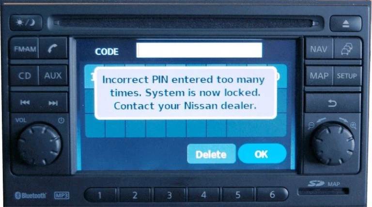 Bosch Nissan LCN EU Sat Nav Contact Dealer Reset & Unlock Service