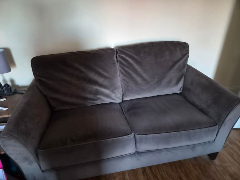 3+2 velvet style charcoal sofa 